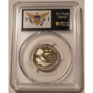 2009 S Clad US Virgin Islands Territories Quarter PR70 DCAM PCGS Flag Label